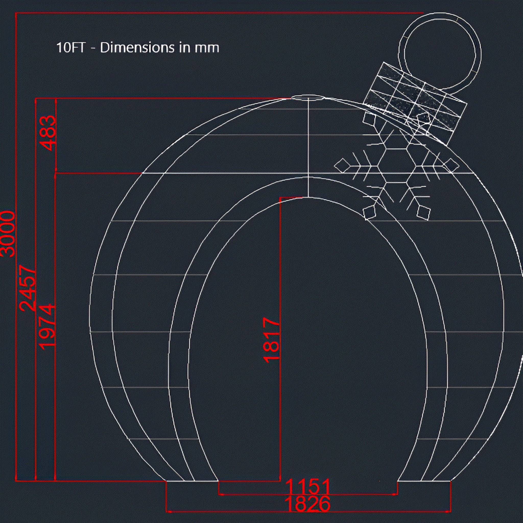 Giant Pre-Lit LED Walk-Through Ornament