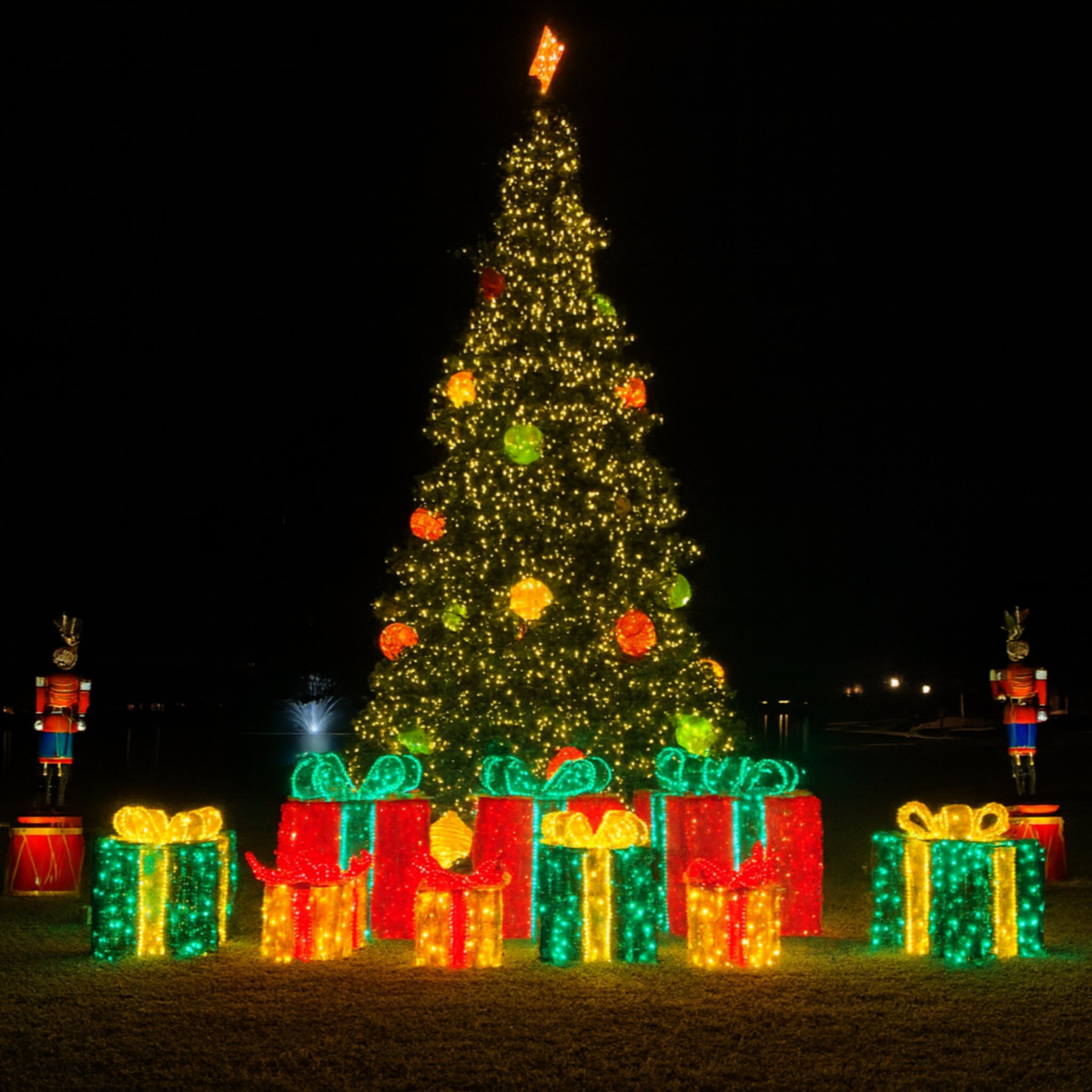 Artificial Christmas Tower Tree with 5MM LED Lights