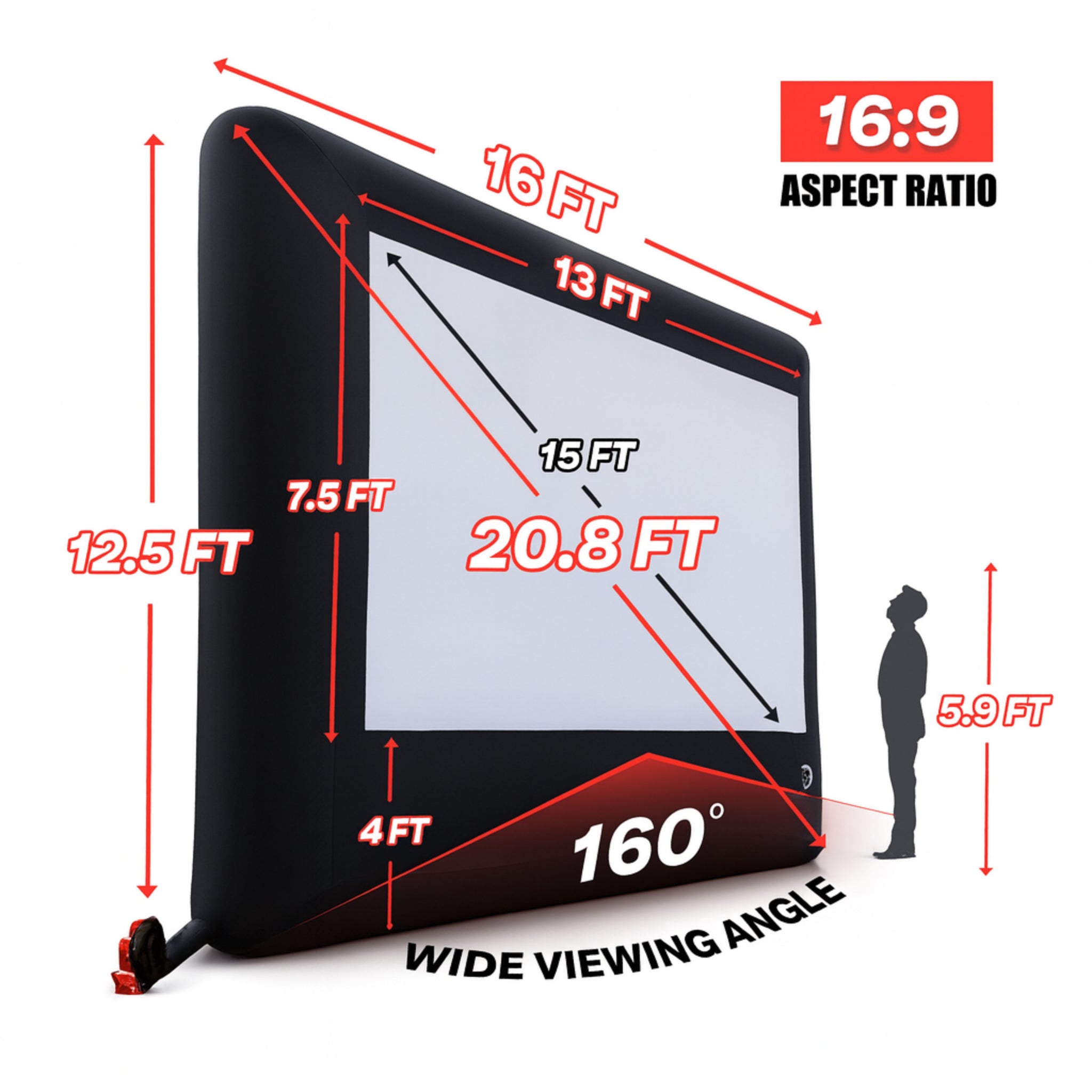 Elite Outdoor Movies 13' Nano Outdoor Cinema System