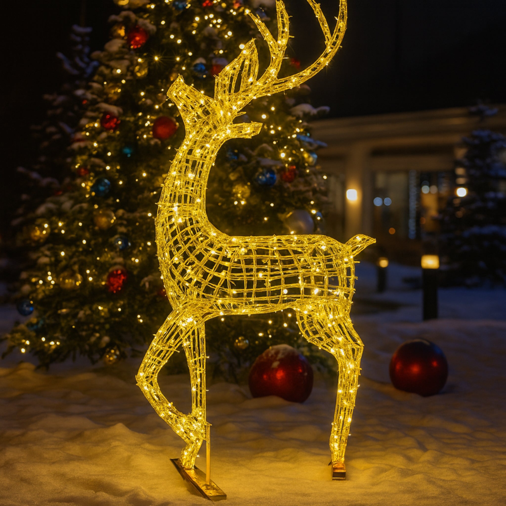 Giant Pre-Lit LED Reindeer Warm White