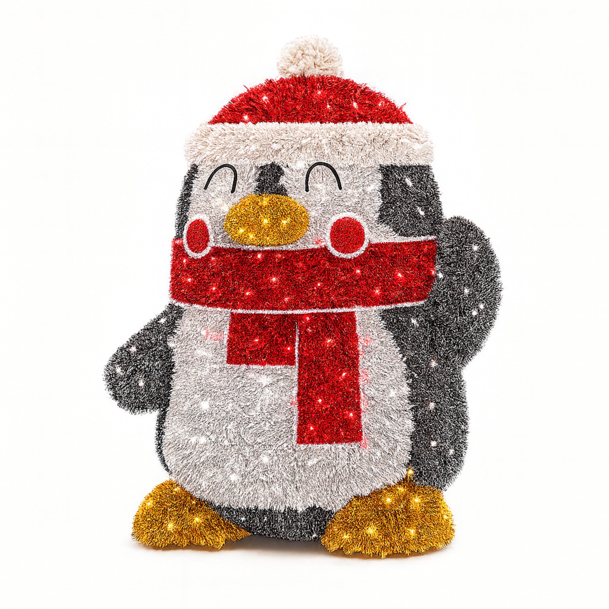 Giant Pre-Lit LED Waving Penguin
