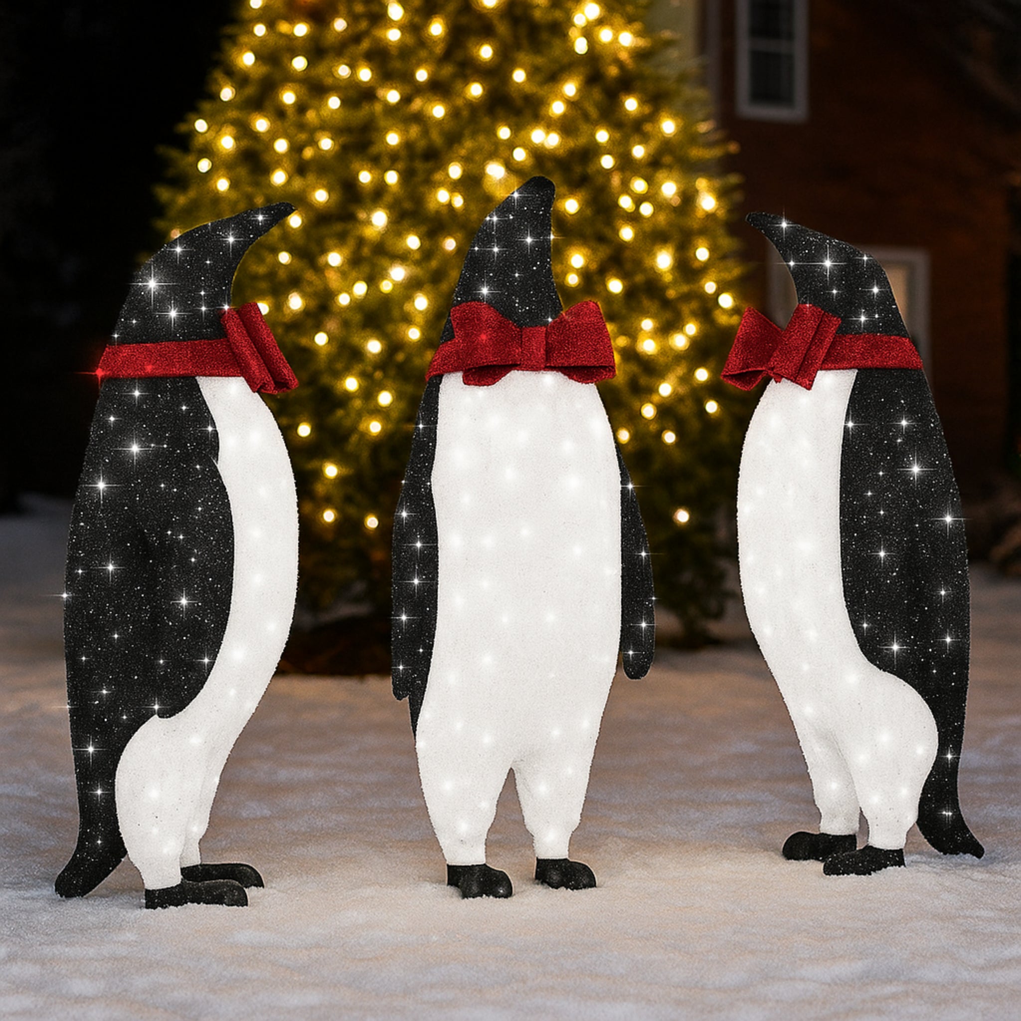 Giant Pre-Lit LED Penguin Trio