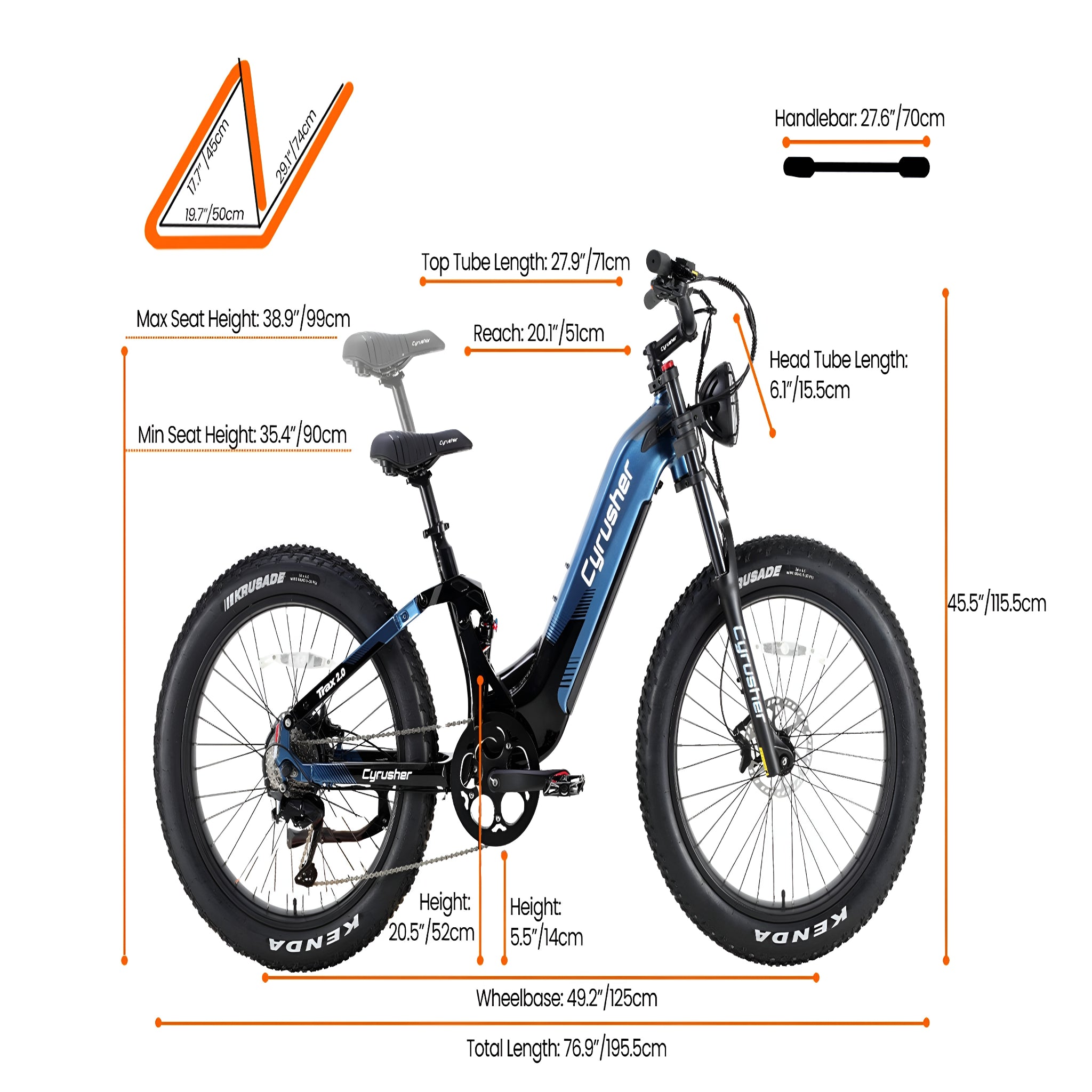 Cyrusher Trax 2.0 Step-Thru Full-Suspension E-Bike