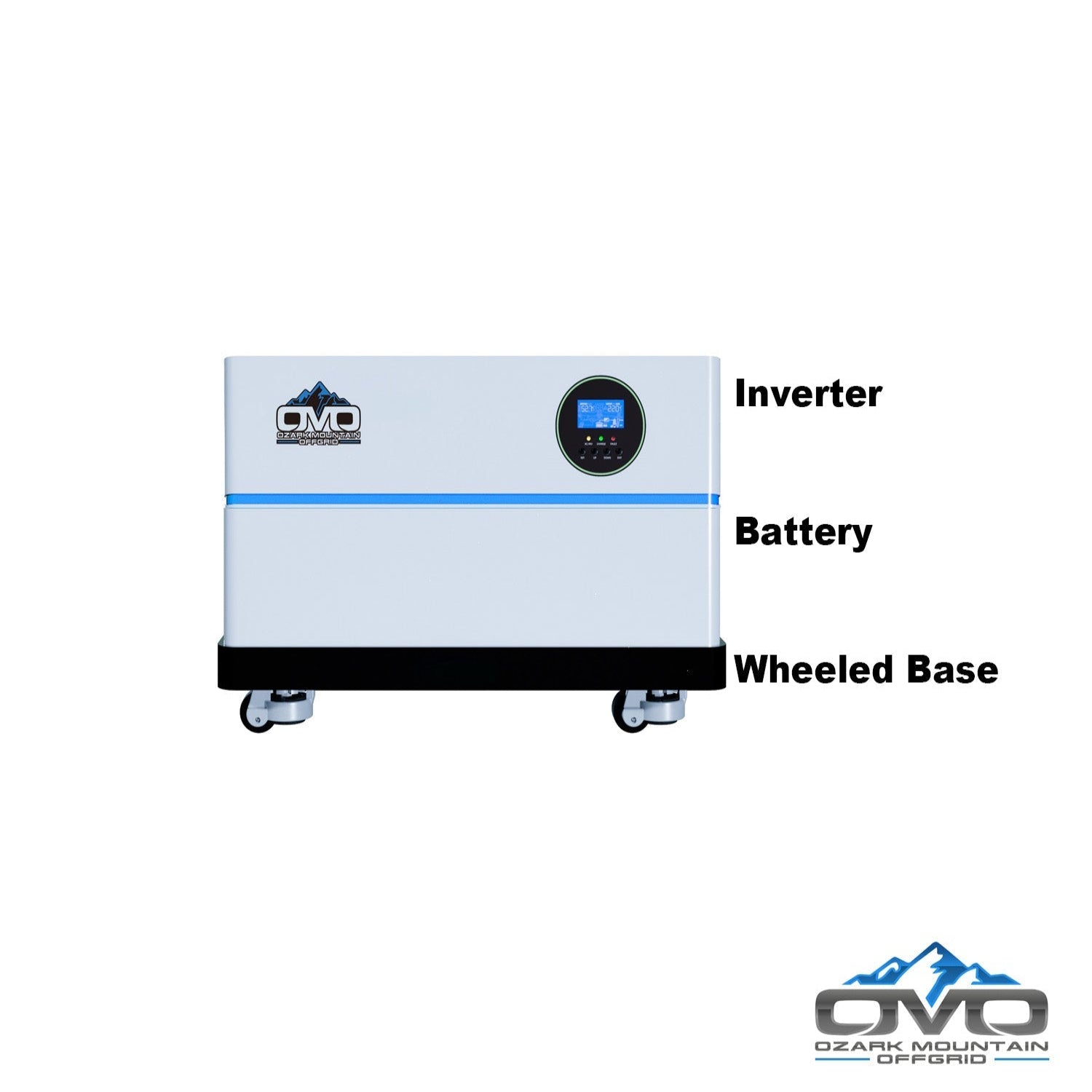 5.5KW OMO All-In-One Customizable Stacking Inverter/Battery System 5500W Inverter + 5.12K Lithium Battery + 5.5KW Solar Roof Mount
