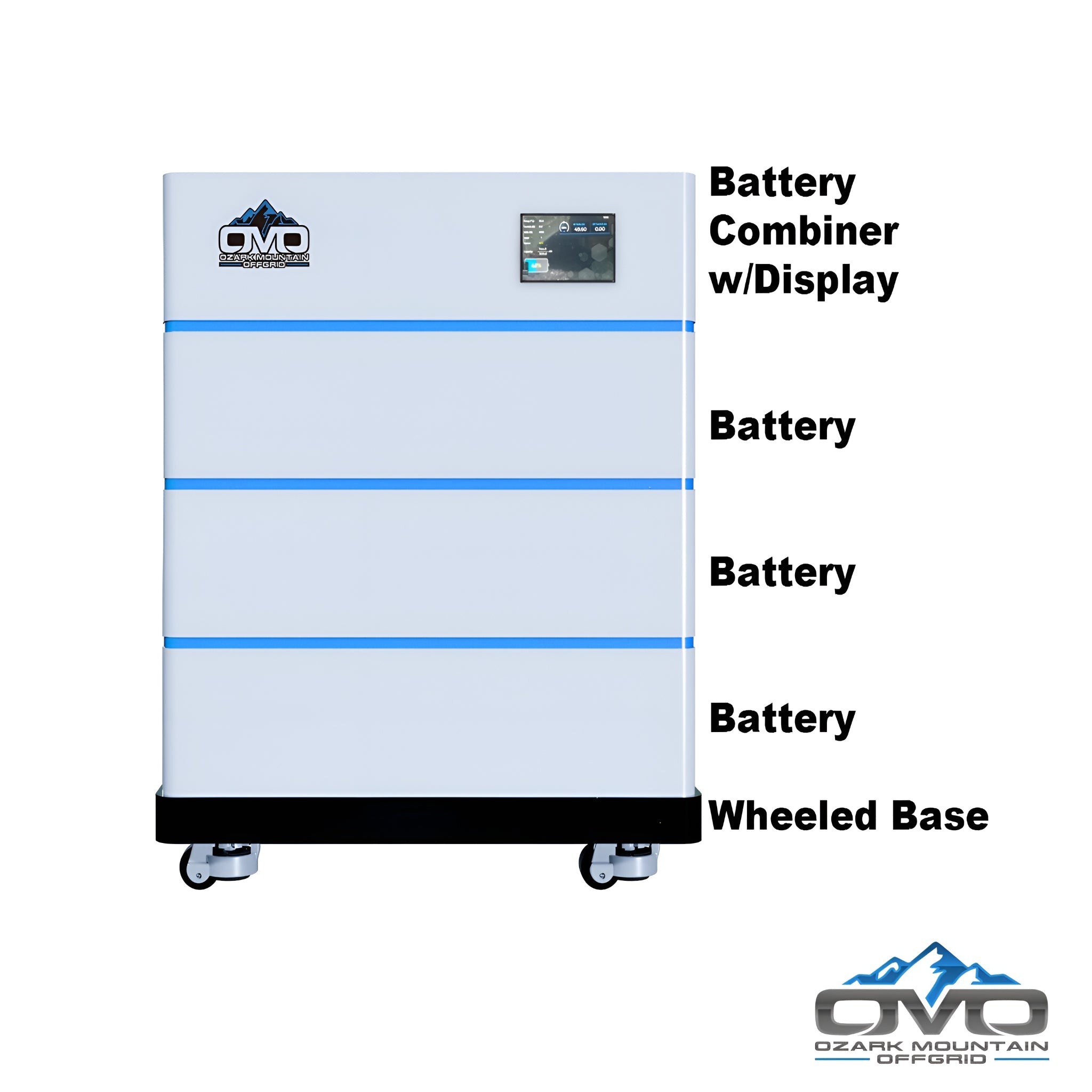 10KW Complete Offgrid Solar Kit - 15K Sol-Ark Inverter + 20.48KW OMO Stack Lithium Battery +11KW Solar with Mounting Rails and Wiring
