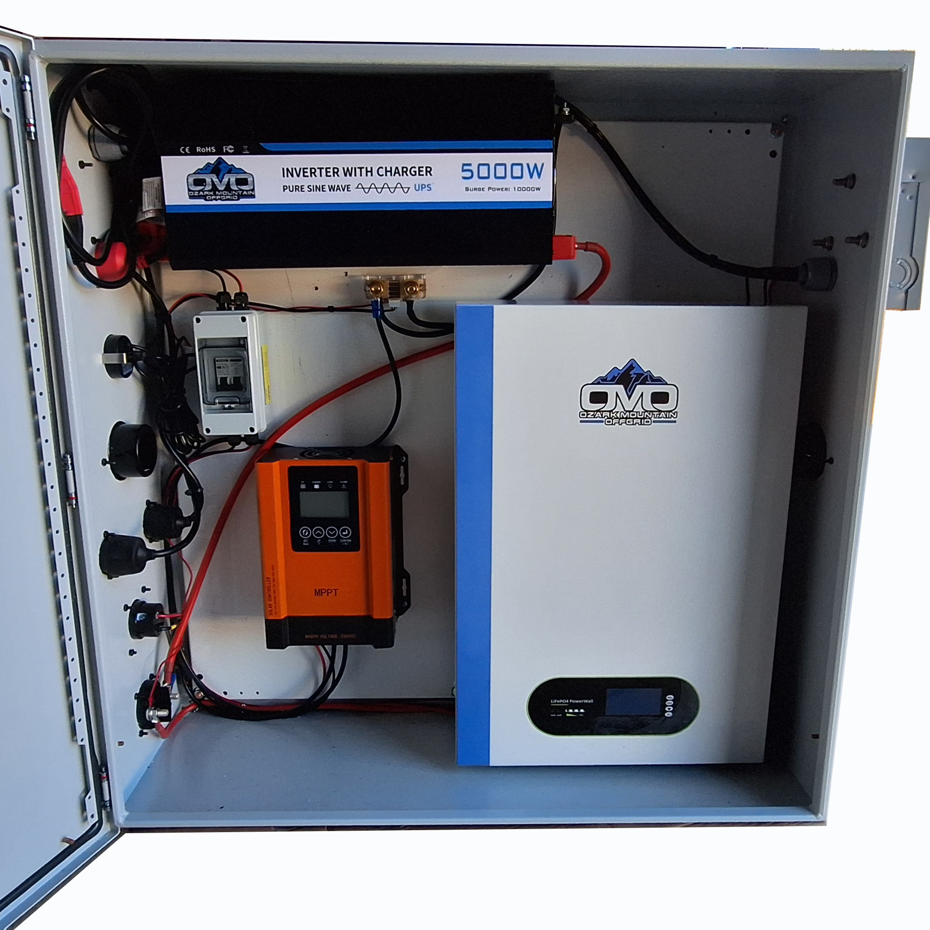 Boat Dock Offgrid Solar Kit - Mountable with Plug and Play Connections 5.3KW OMO Liberty Lithium Battery (No Solar Panels)