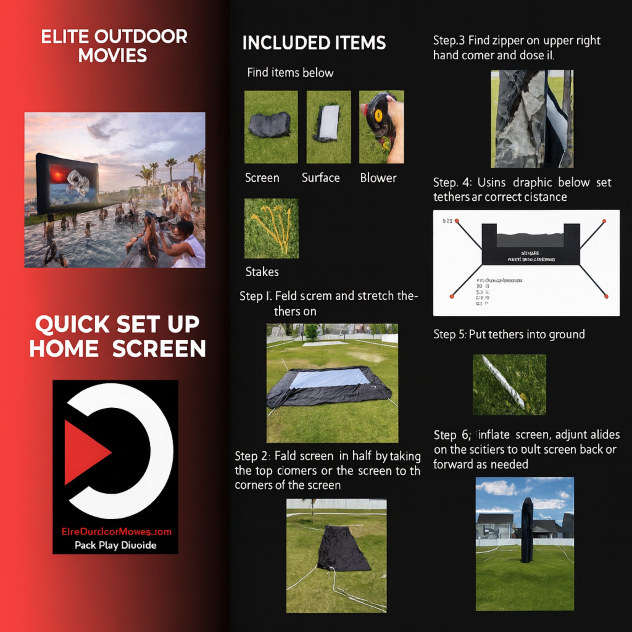 Elite Outdoor Movies 17' Home Outdoor Cinema System