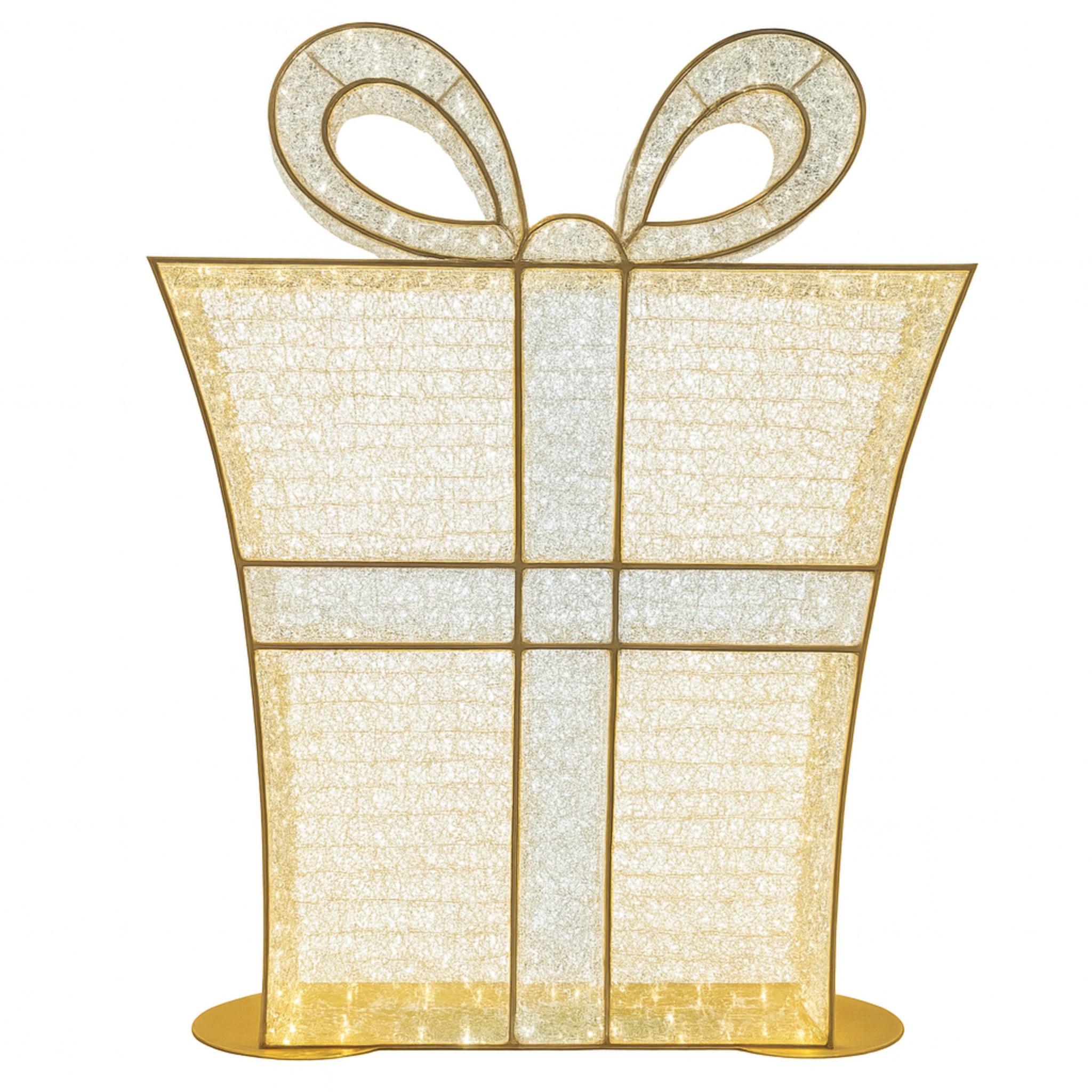 Giant Pre-Lit LED Gift Box Present - Warm White & Pure White