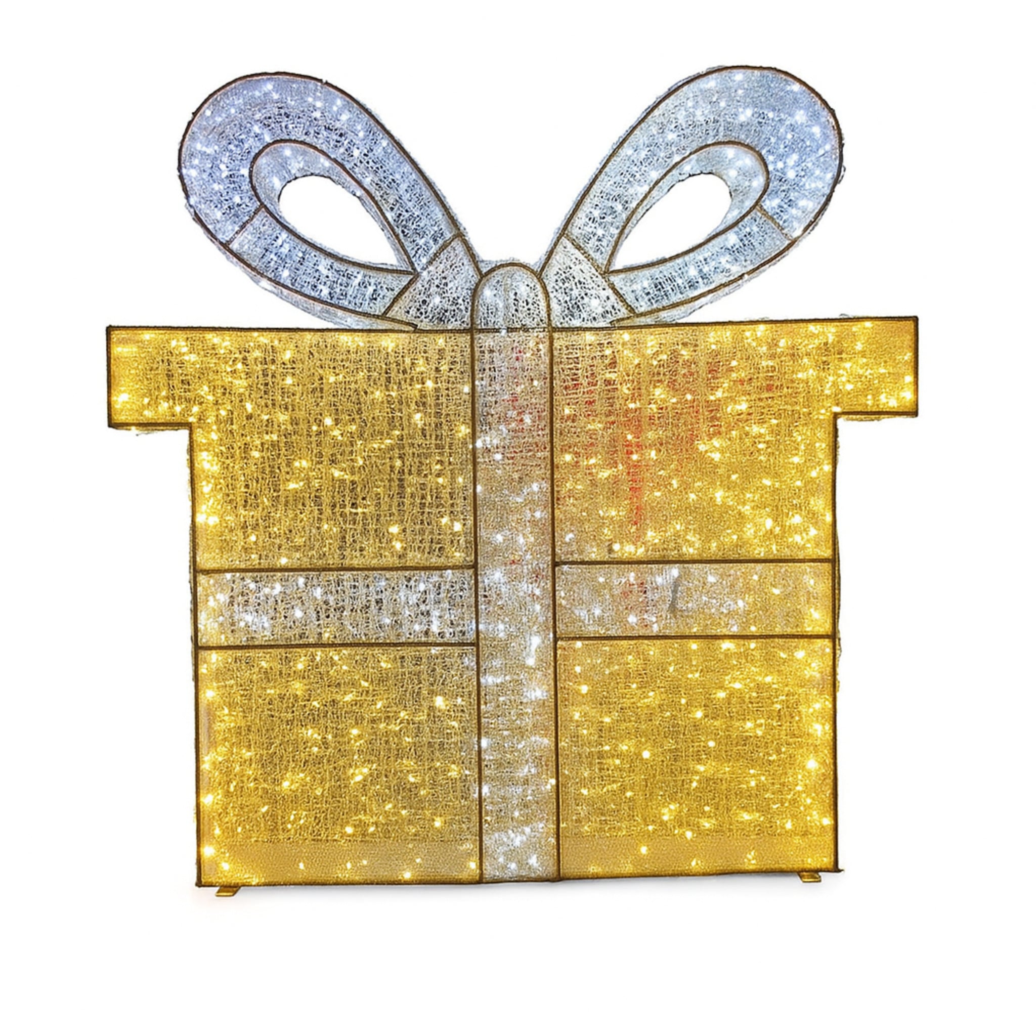 Giant Pre-Lit LED Gift Box - Warm White & Cool White
