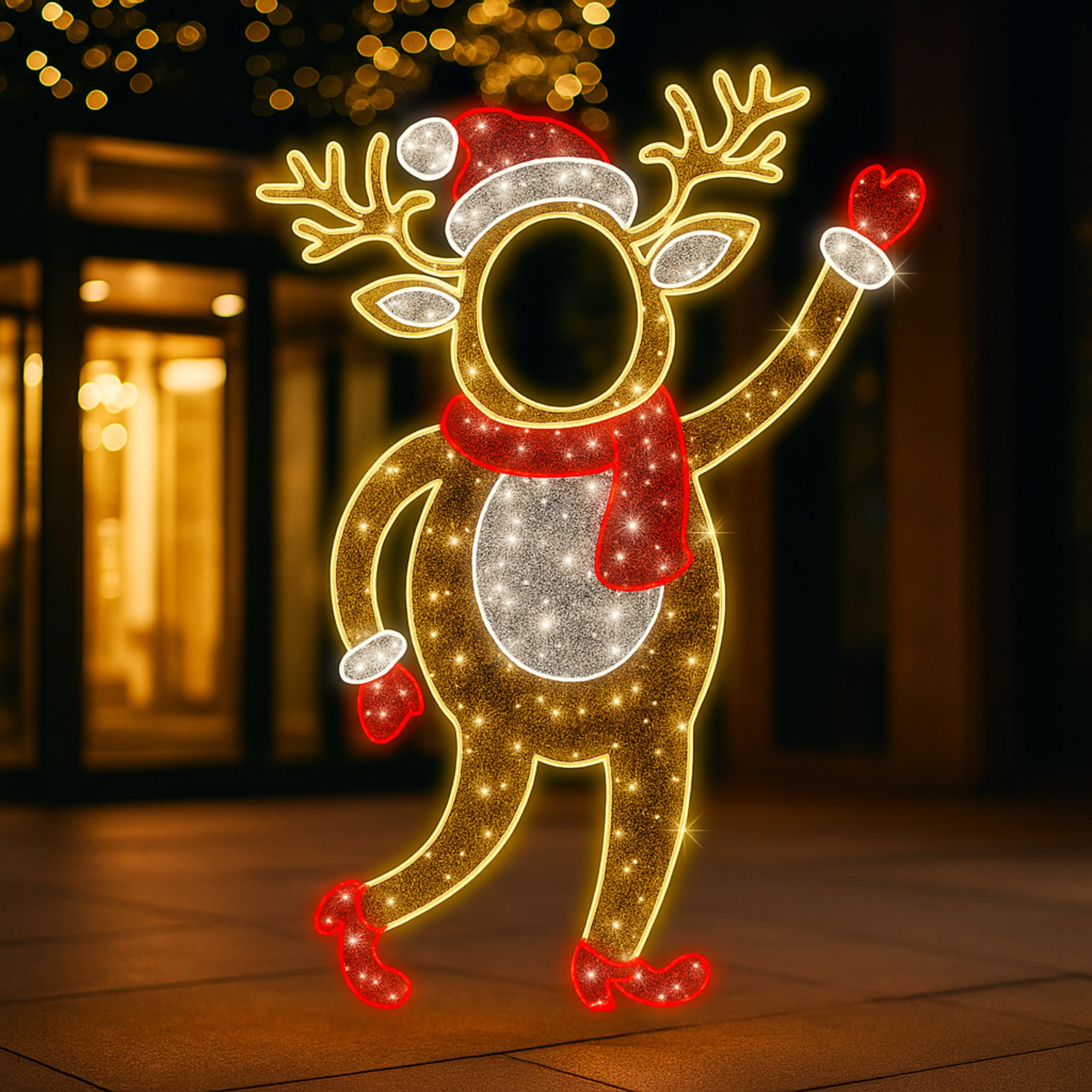 Reindeer Pre-Lit LED Illuminating Photo Prop