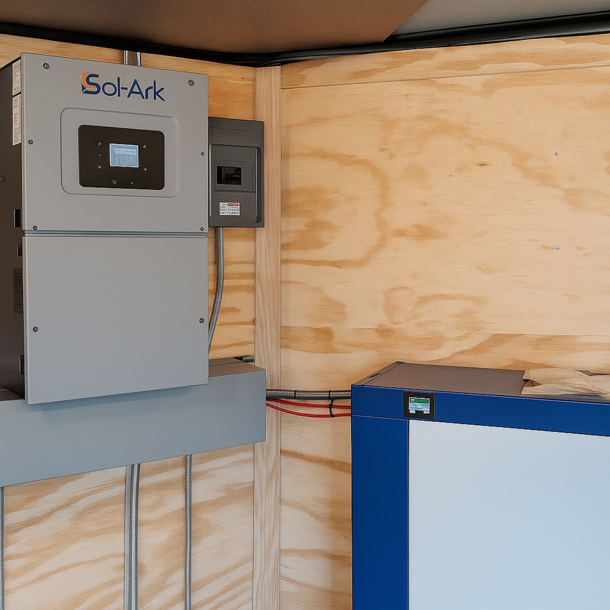 24' Enclosed SOLAR POWERED Offgrid Self-Sufficient Trailer - SOL-ARK 15K with OMO 32K Freedom Lithium Battery