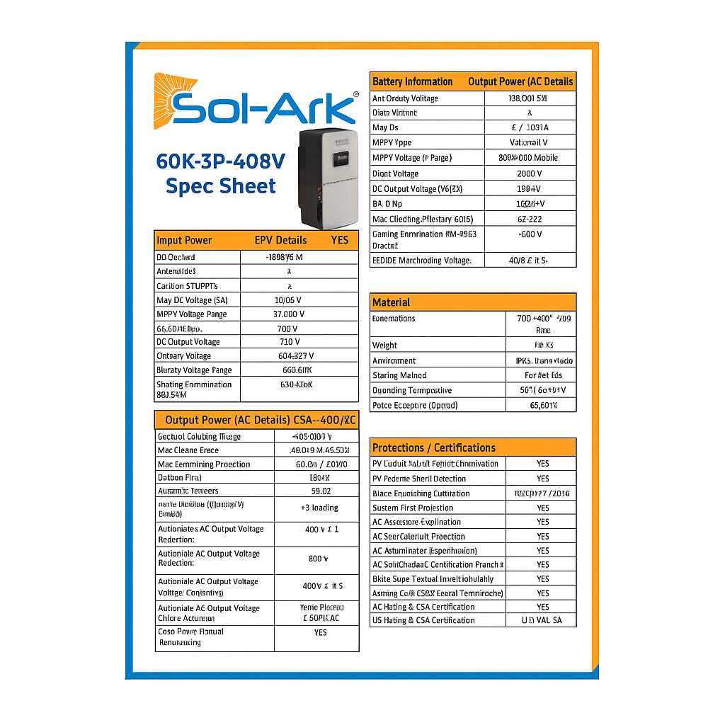 Commercial 240KW Solar Array - 3 Phase 480V Solar Kit + 4x 60K 480V Sol-Ark Inverter + 4x 60KW Sol-Ark OUTDOOR Lithium Battery +242KW Solar with Ground Mount and Wiring