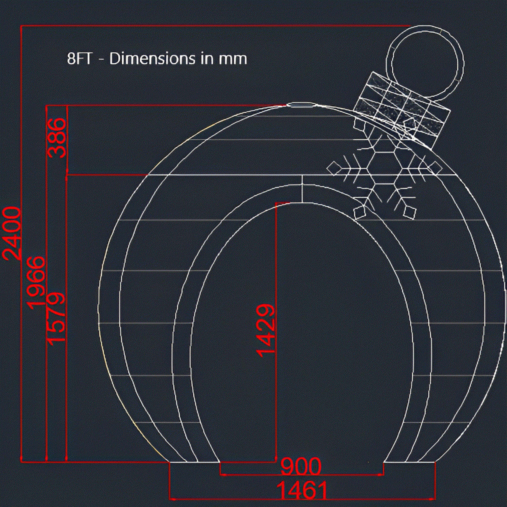 Giant Pre-Lit LED Walk-Through Ornament