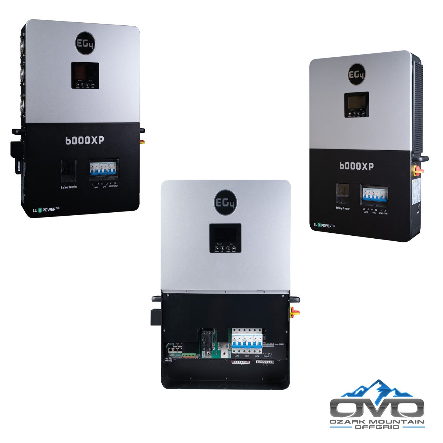 6KW Complete Offgrid Solar Kit + 6K EG4 6000XP Inverter + 5.12KW OMO 48V Patriot Lithium Battery + 6.6KW Solar with Roof Mounting Rails and Wiring